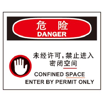 特定环境 密闭空间安全标识 危险-未经许可禁止进入密闭空间